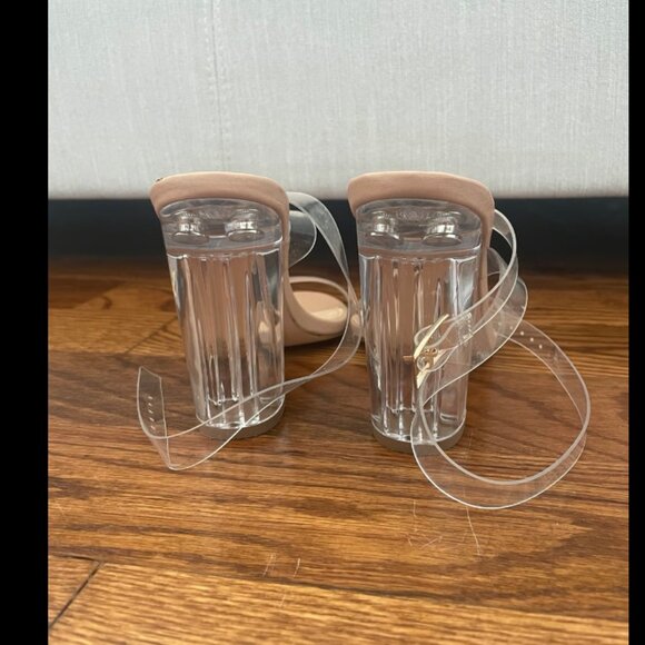 UWB Olivia Ferguson Clear/Nude Strap Heels Size 6.5 - Picture 3 of 9